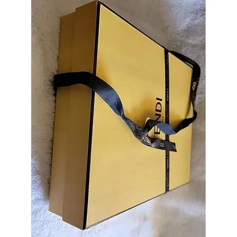 New Authentic Fendi Roma Gift Box 15.5”x 11.5” X 3” Ribbon Included Logo Classic